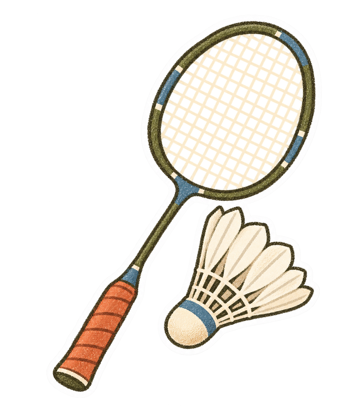 A badminton racket and shuttlecock